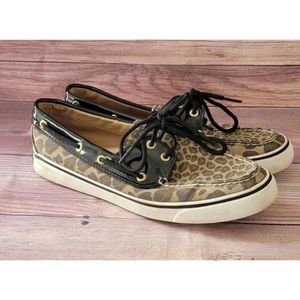 Sperry Womens Sneakers Size 8 Top-Sider Biscayne Cheetah Tan